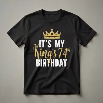 74th Birthday King Crown Graphic T-Shirt for Men