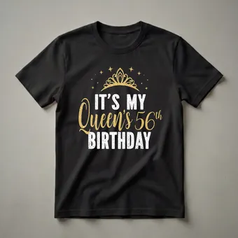 Queen's 56th Birthday Graphic T-Shirt for Women Turning 56