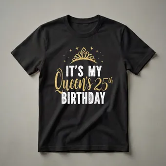 Queen's 25th Birthday Graphic T-Shirt for Women Turning 25
