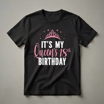 It's My Queen's 18th Birthday Graphic T-Shirt for 18 Year Olds