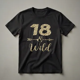 18 and Wild Leopard Print 18th Birthday T-Shirt for Teens