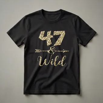 47 and Wild Leopard Print 47th Birthday T-Shirt for Women