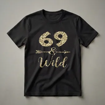 69 and Wild Leopard Print 69th Birthday T-Shirt for Women