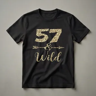 57 and Wild Leopard Print 57th Birthday T-Shirt for Women