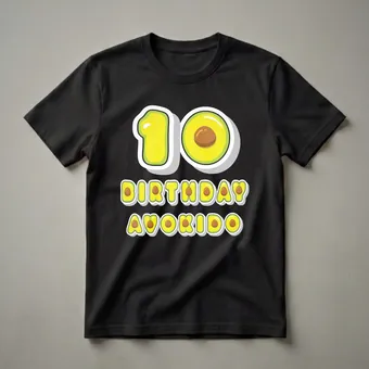 10th Birthday Avokido Avocado Graphic T-Shirt for Kids