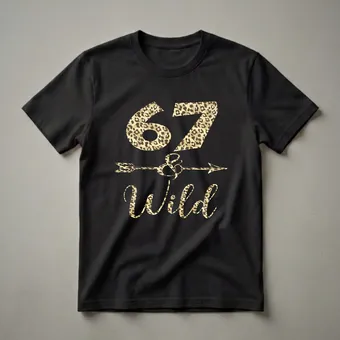 67 and Wild Leopard Print 67th Birthday T-Shirt for Women