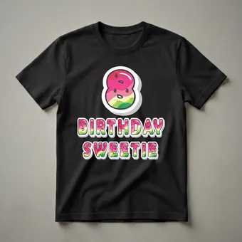 8th Birthday Sweetie Watermelon Graphic T-Shirt for Girls