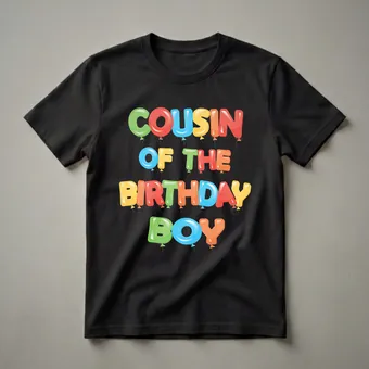 Cousin of the Birthday Boy Balloon Graphic T-Shirt for Parties
