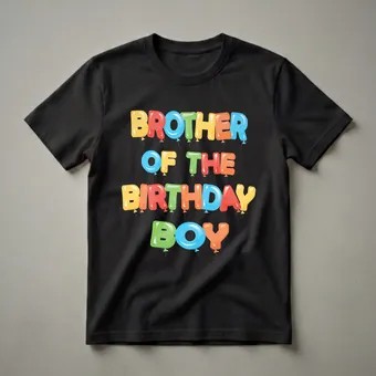 Brother of the Birthday Boy Balloon Graphic T-Shirt for Parties