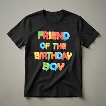 Friend of the Birthday Boy Balloon Graphic T-Shirt for Parties