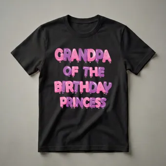 Grandpa Of The Birthday Princess Balloon Graphic T-Shirt