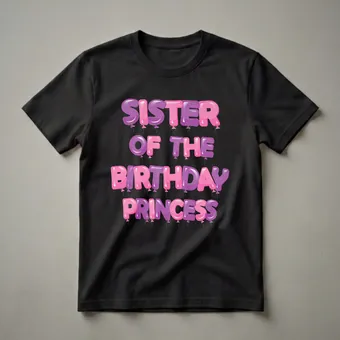 Sister of the Birthday Princess Balloon Graphic T-Shirt