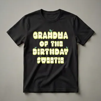 Grandma Of The Birthday Sweetie Apple Slice Graphic T-Shirt