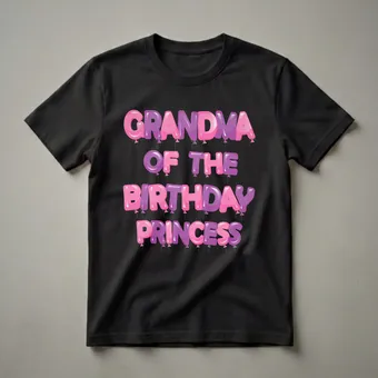 Grandma Of The Birthday Princess Balloon Graphic T-Shirt