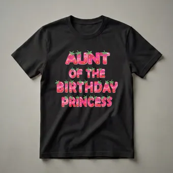 Aunt Of The Birthday Princess Strawberry Graphic T-Shirt