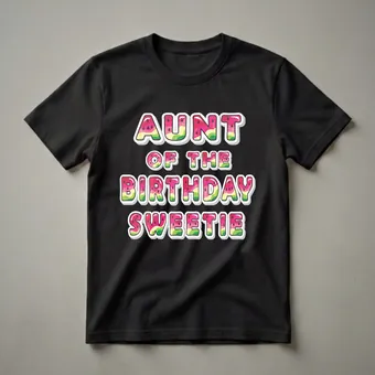 Aunt of the Birthday Sweetie Watermelon Graphic T-Shirt for Family