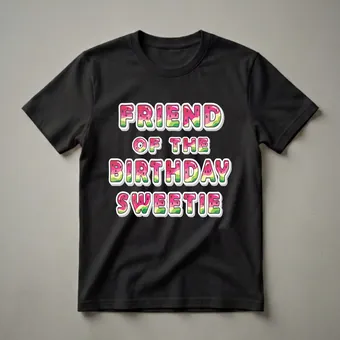Friend of the Birthday Sweetie Watermelon Graphic T-Shirt for Parties