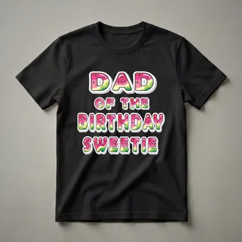 Dad Of The Birthday Sweetie Watermelon Graphic T-Shirt