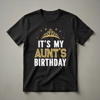 It's My Aunt's Birthday Queen Crown Graphic T-Shirt