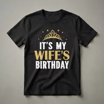 It's My Wife's Birthday Queen Crown Graphic T-Shirt
