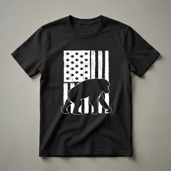 American Flag Chimpanzee Graphic T-Shirt for Primate Lovers
