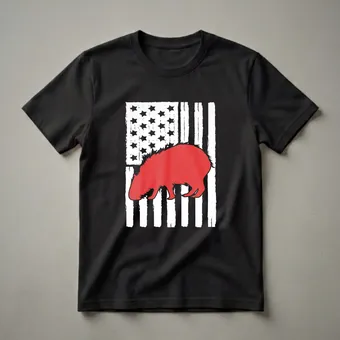 American Flag Capybara T-Shirt for Patriotic Rodent Lovers