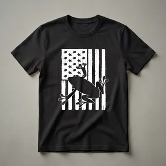 American Flag Frog Graphic T-Shirt for Patriotic Animal Lovers