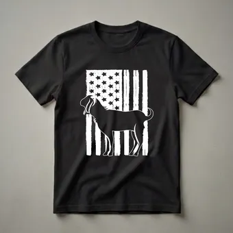 American Flag Goat Silhouette T-Shirt for Proud Animal Lovers