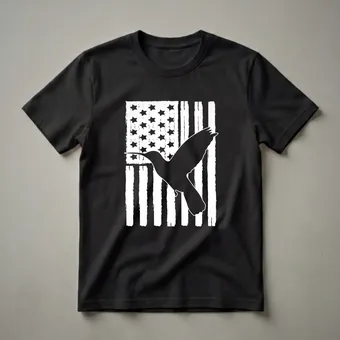 Distressed American Flag Hummingbird T-Shirt for Bird Lovers