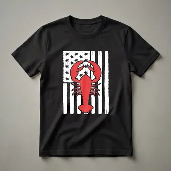American Flag Lobster Graphic T-Shirt for Sea Animal Lovers
