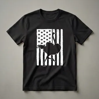 American Flag Ostrich Graphic T-Shirt for Patriotic Animal Lovers