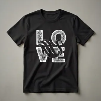 Elegant Swan LOVE Graphic T-Shirt for Bird Enthusiasts