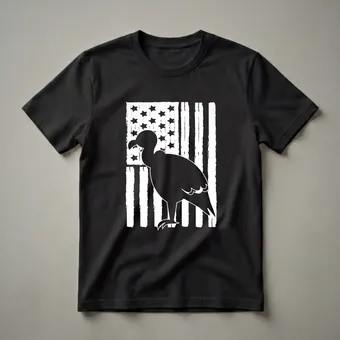 American Flag Vulture Graphic T-Shirt for Bird Lovers