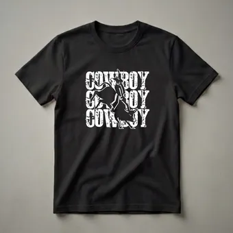 Cowboy Bull Riding Graphic T-Shirt for Rodeo Fans