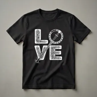 Love Banjo Music Graphic T-Shirt for Musicians and Lovers