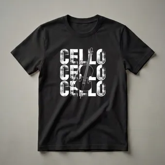 I Love Cello Distressed Graphic T-Shirt for Cellists