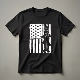 American Flag Snook Fish T-Shirt for Patriotic Anglers