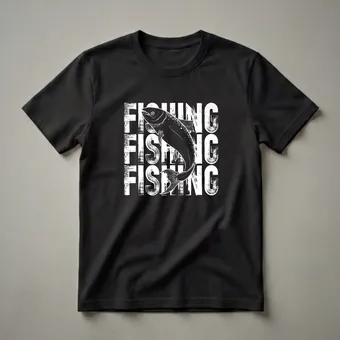 Salmon Fishing Word Art Graphic T-Shirt for Anglers