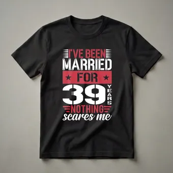 39th Wedding Anniversary Shirt for Husband or Wife - Nothing Scares Me