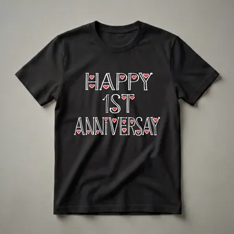 Happy 1st Anniversary Matching Couple T-Shirt