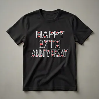 Happy 27th Anniversary Matching Couple T-Shirt
