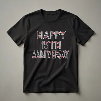 Happy 15th Anniversary 15 Years Together Matching Family T-Shirt