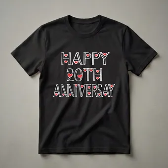 Happy 20th Anniversary 20 Years Together T-Shirt for Couples