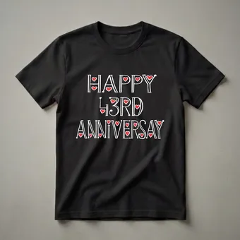 Happy 43rd Anniversary Together Graphic T-Shirt for Couples