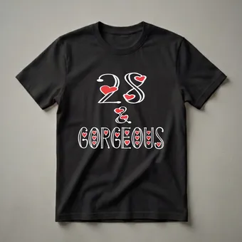 28 & Gorgeous Birthday T-Shirt for Women Turning 28