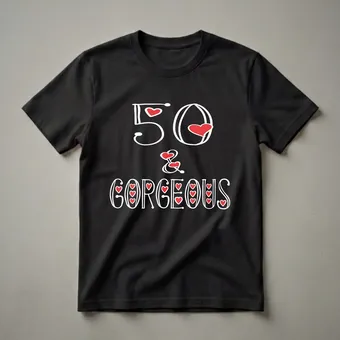 50 and Gorgeous Happy 50th Birthday T-Shirt for Women
