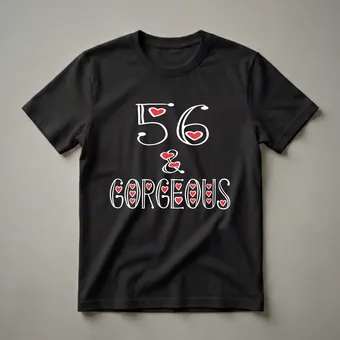 56 and Gorgeous Birthday T-Shirt for Women Turning 56