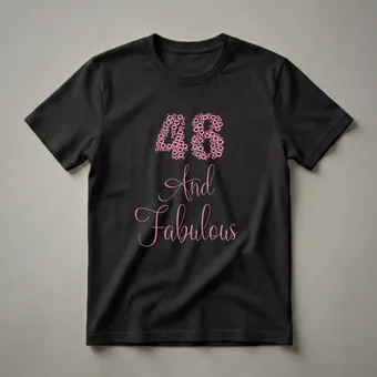 48 And Fabulous Glitter Graphic T-Shirt for 48th Birthday