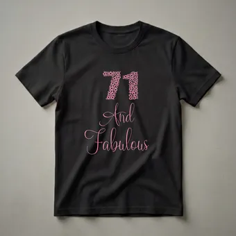 71 And Fabulous Pink Glitter Heart Graphic T-Shirt for Women