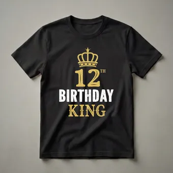 Happy 12th Birthday King Graphic T-Shirt for Boys Turning Twelve